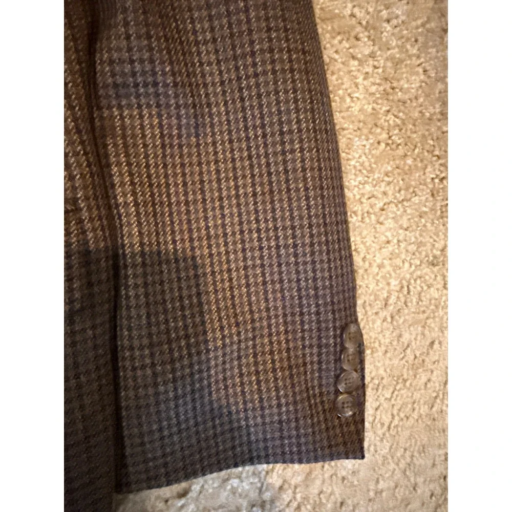 Lauren Ralph Lauren Mens Brown Houndstooth Pure New Wool Blazer Sport Coat 44L